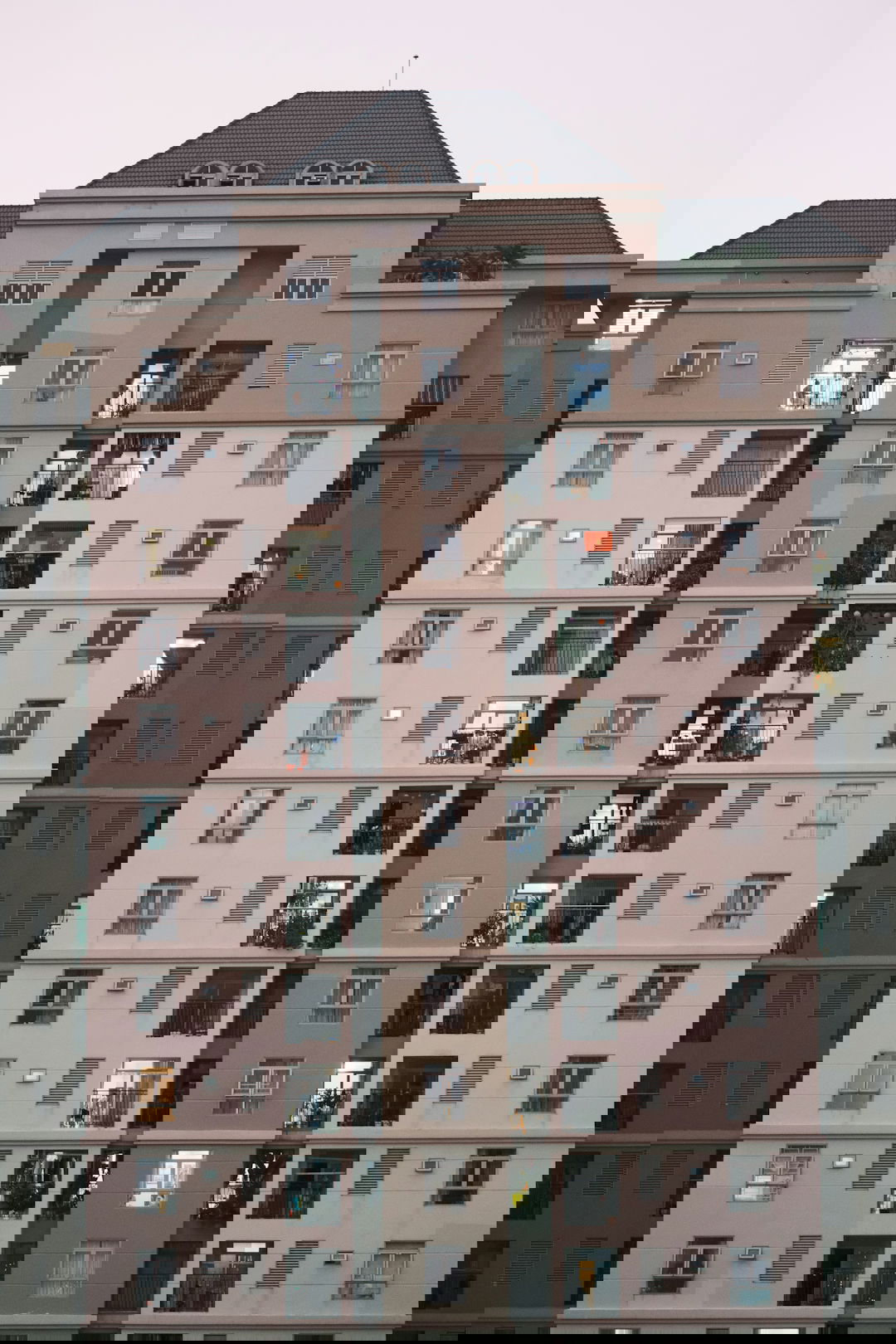 a very tall building with lots of windows